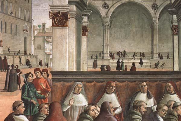 Domenicho Ghirlandaio Details of Bestatigung der Ordensregel der Franziskaner oil painting image